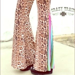 Crazy Train Street Flare Leopard Serape Pants